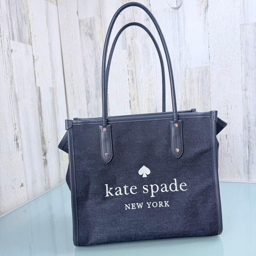 Kate Spade New York Bule Denim Double handles Tote Bag